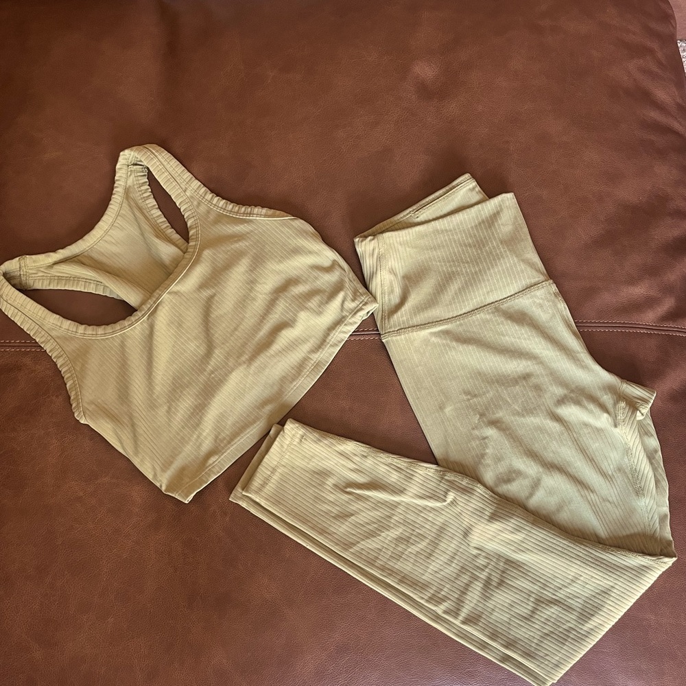 All in Motion Green Ribbed Leggings from Target